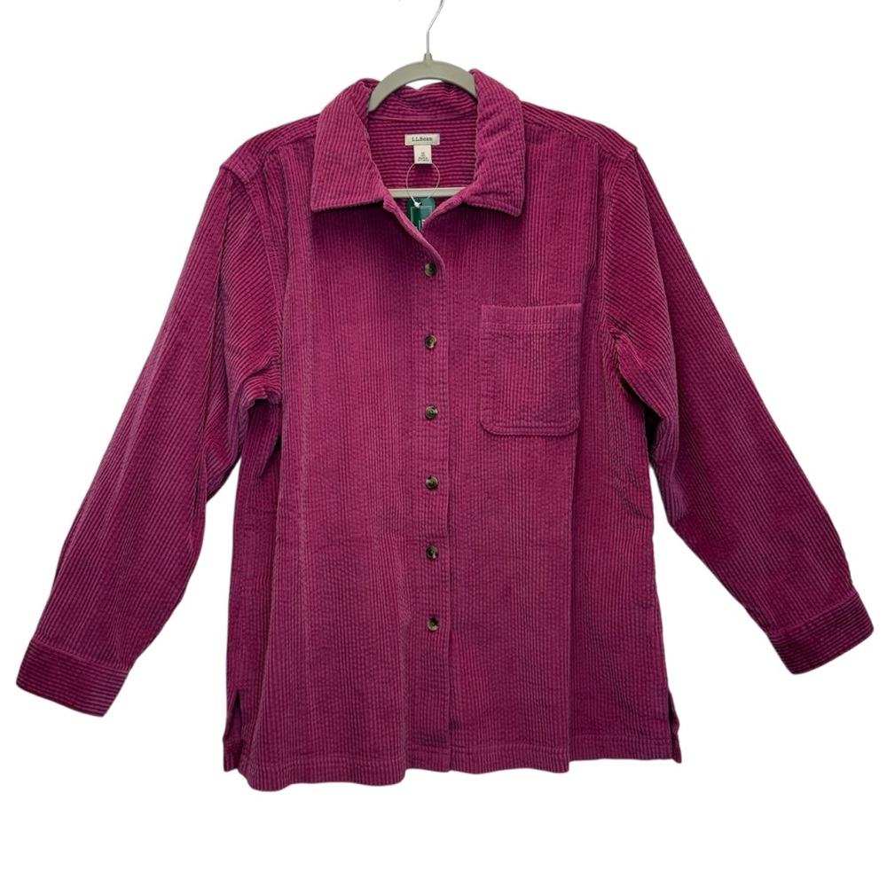 LL Bean Comfort Big Shirt Wide Wale Corduroy Button Down Shirt Shacket NWT